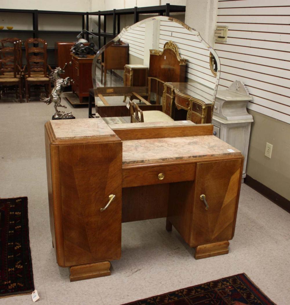 ART DECO MARBLE TOP VANITY BELGIAN  33ea65