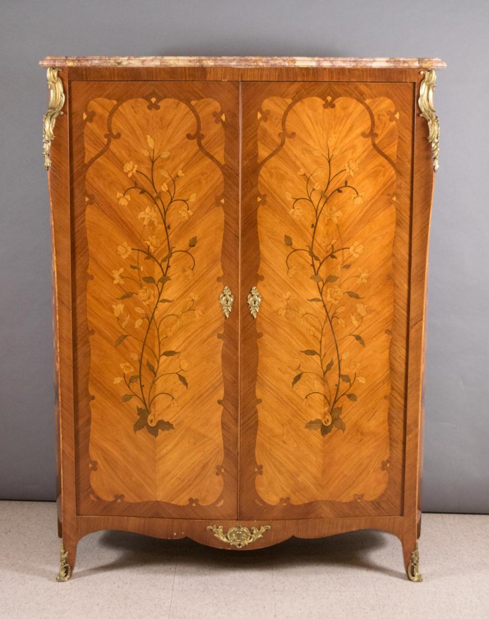 LOUIS XV STYLE MARBLE-TOP MARQUETRY