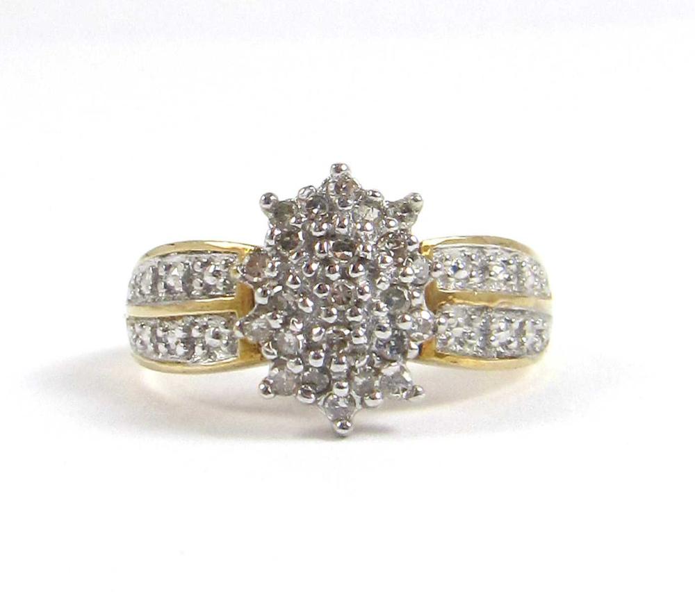 DIAMOND CLUSTER RING ROUND SINGLE CUT 33ea94