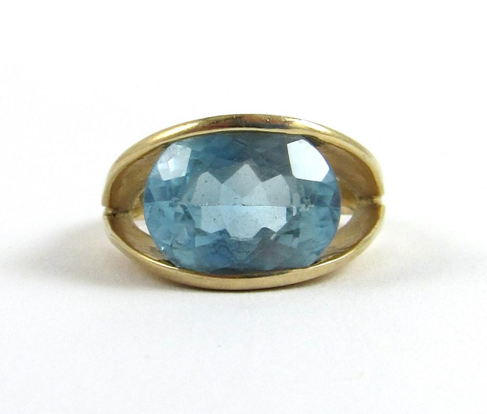 BLUE TOPAZ AND FOURTEEN KARAT GOLD