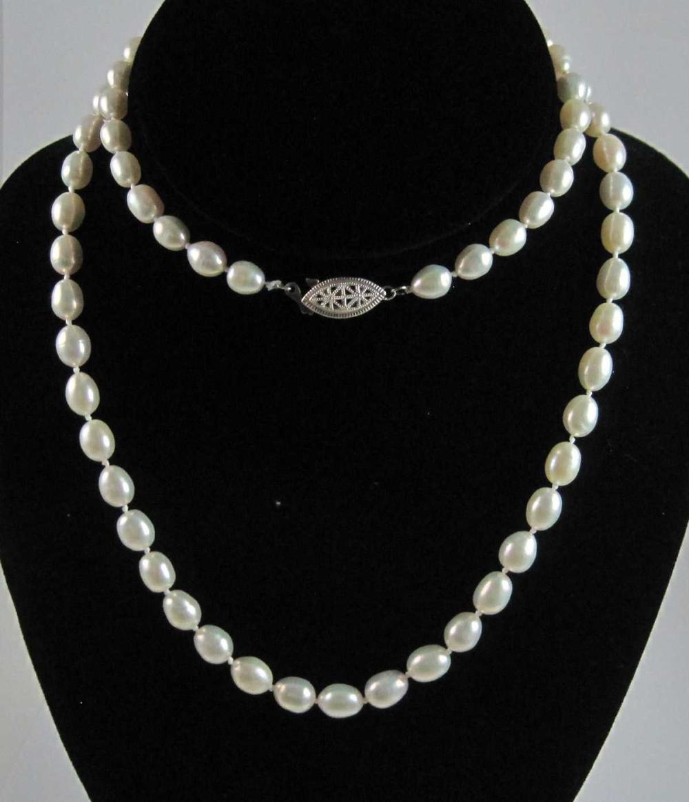 PEARL NECKLACE OVAL BAROQUE PEARLS 33eaaa