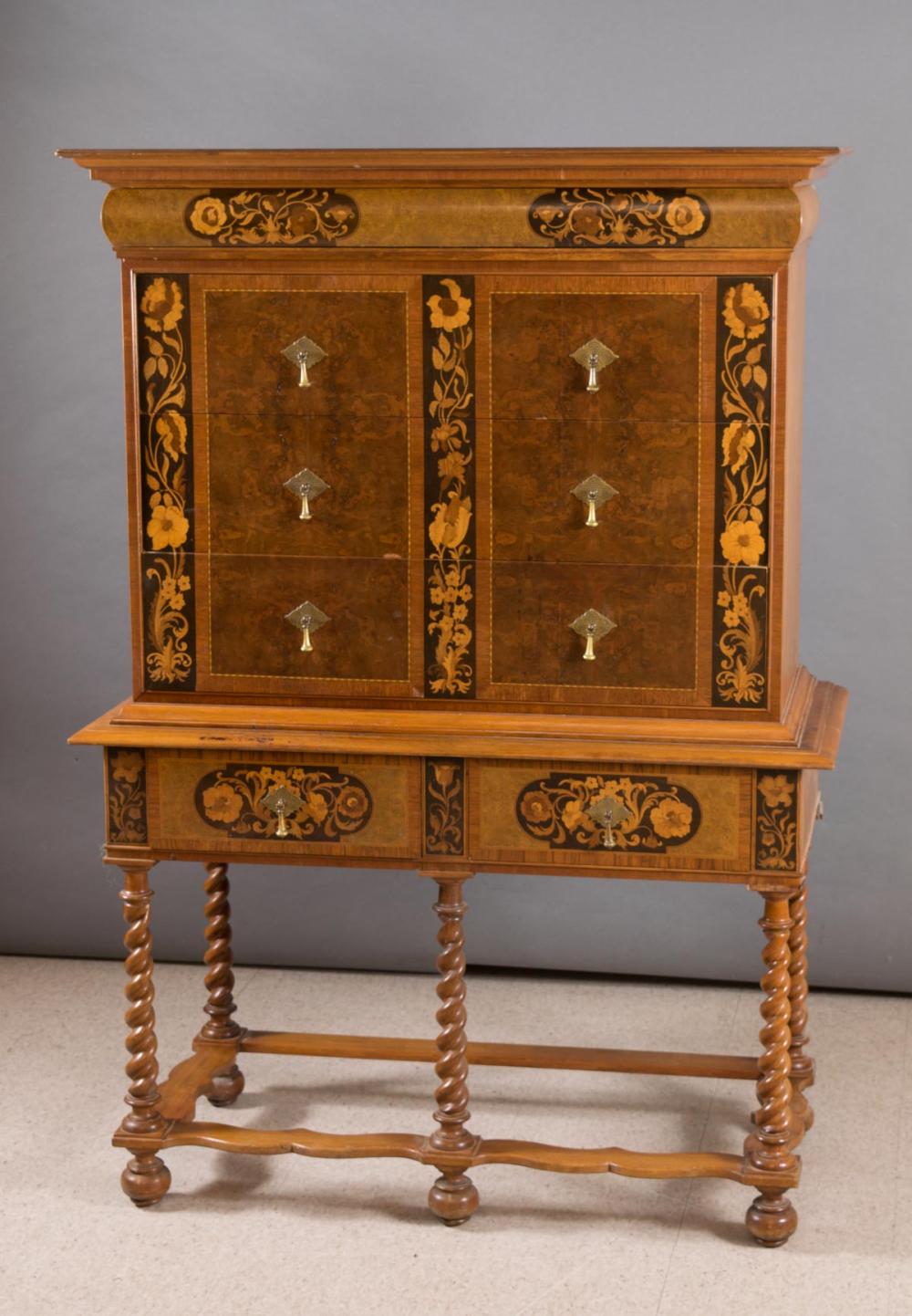 INLAID WILLIAM & MARY STYLE CHEST