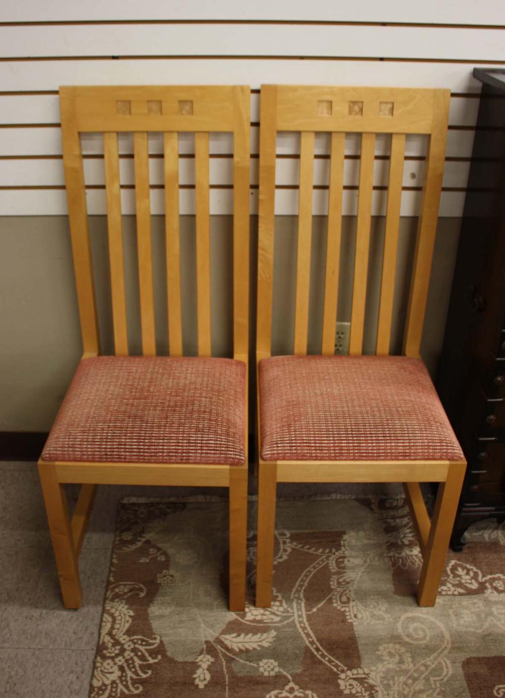 A SET OF FOUR SLAT-BACK SIDE CHAIRS,