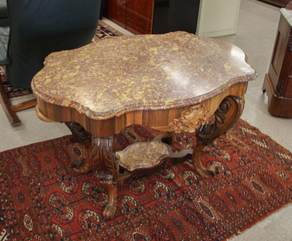 VICTORIAN MARBLE TOP ROSEWOOD CENTER 33eb18
