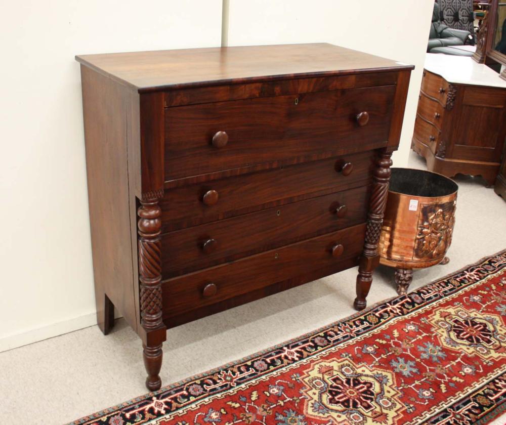 EMPIRE MAHOGANY FOUR-DRAWER CHEST,