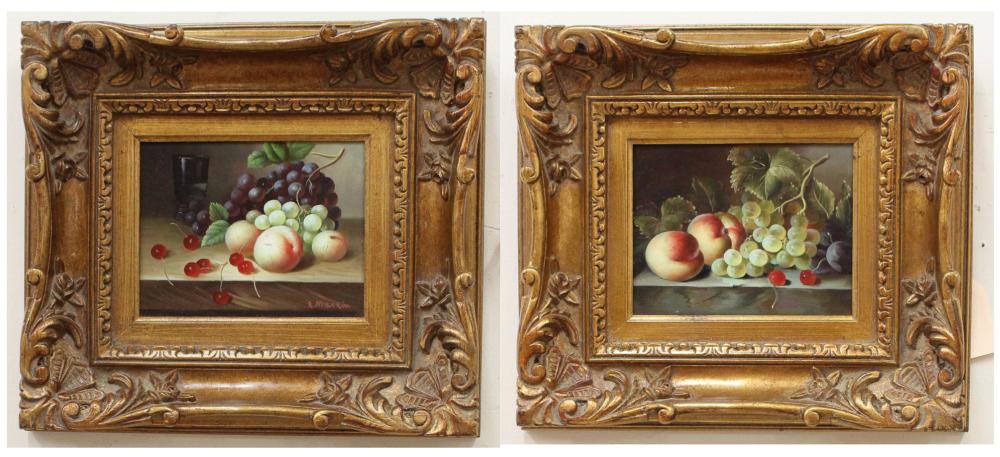 TWO FRUIT STILL LIFES OILS ON 33eb47