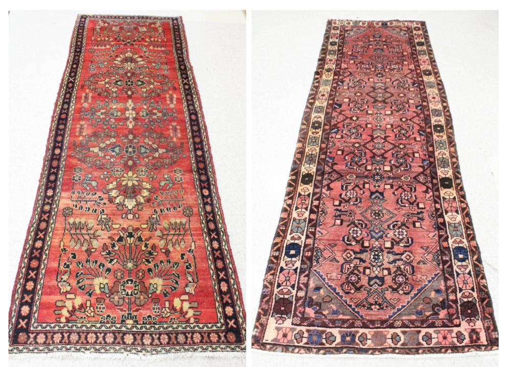 TWO HAND KNOTTED SEMI-ANTIQUE PERSIAN