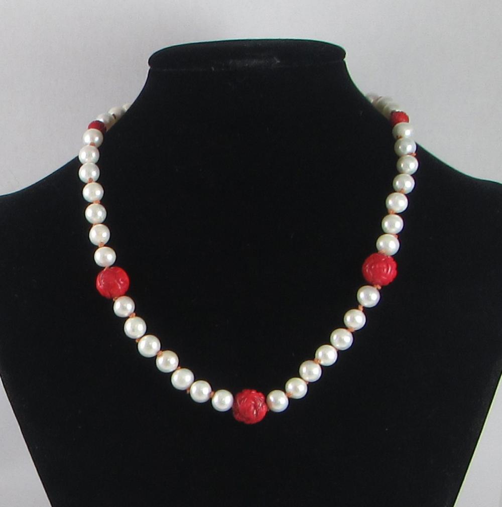 CORAL PEARL AND STERLING SILVER 33eb82