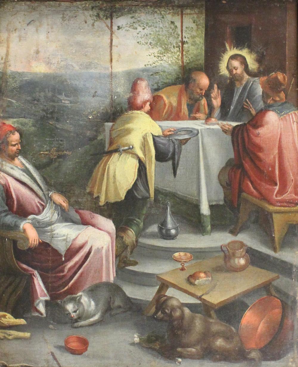 JESUS ON THE ROAD TO EMMAUS, OIL