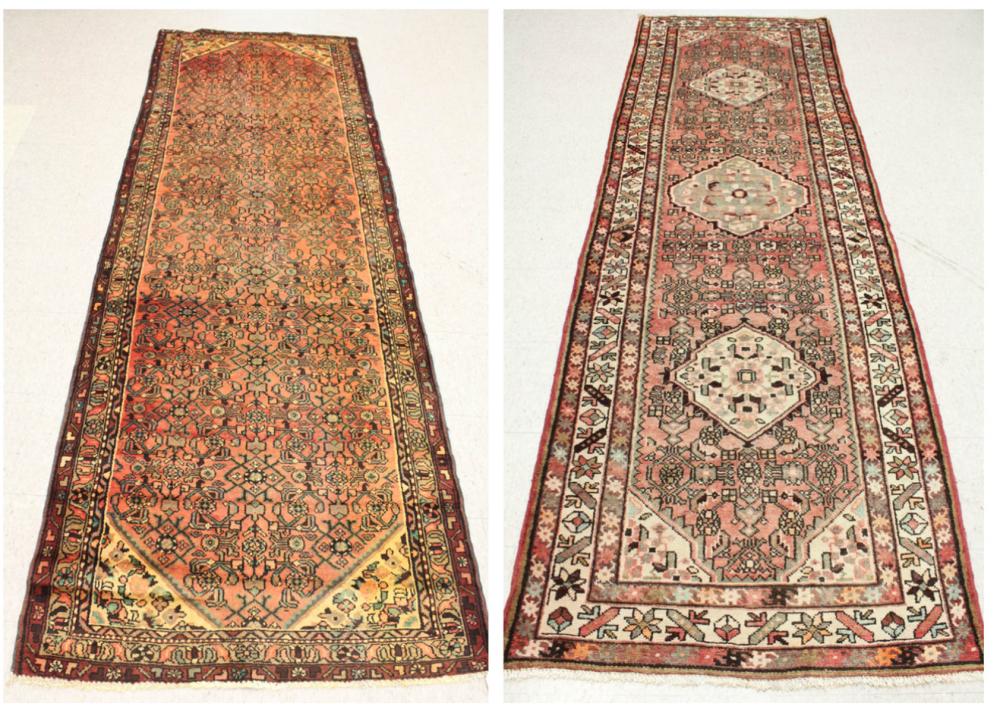TWO HAND KNOTTED SEMI-ANTIQUE PERSIAN