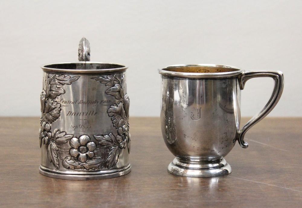 TWO SILVER CUPS INCLUDING A FOOTED 33ec37