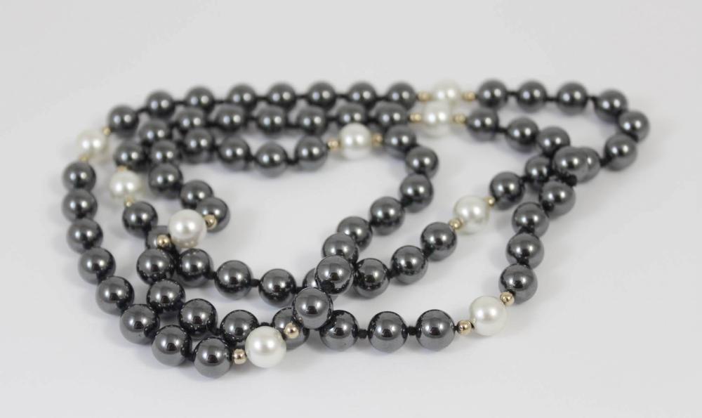 OPERA LENGTH HEMATITE AND PEARL 33ec3d