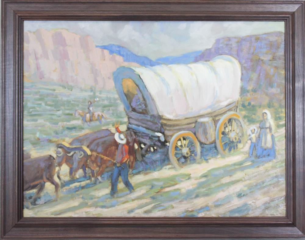 PIONEER FAMILY WITH COVERED WAGON  33ec60