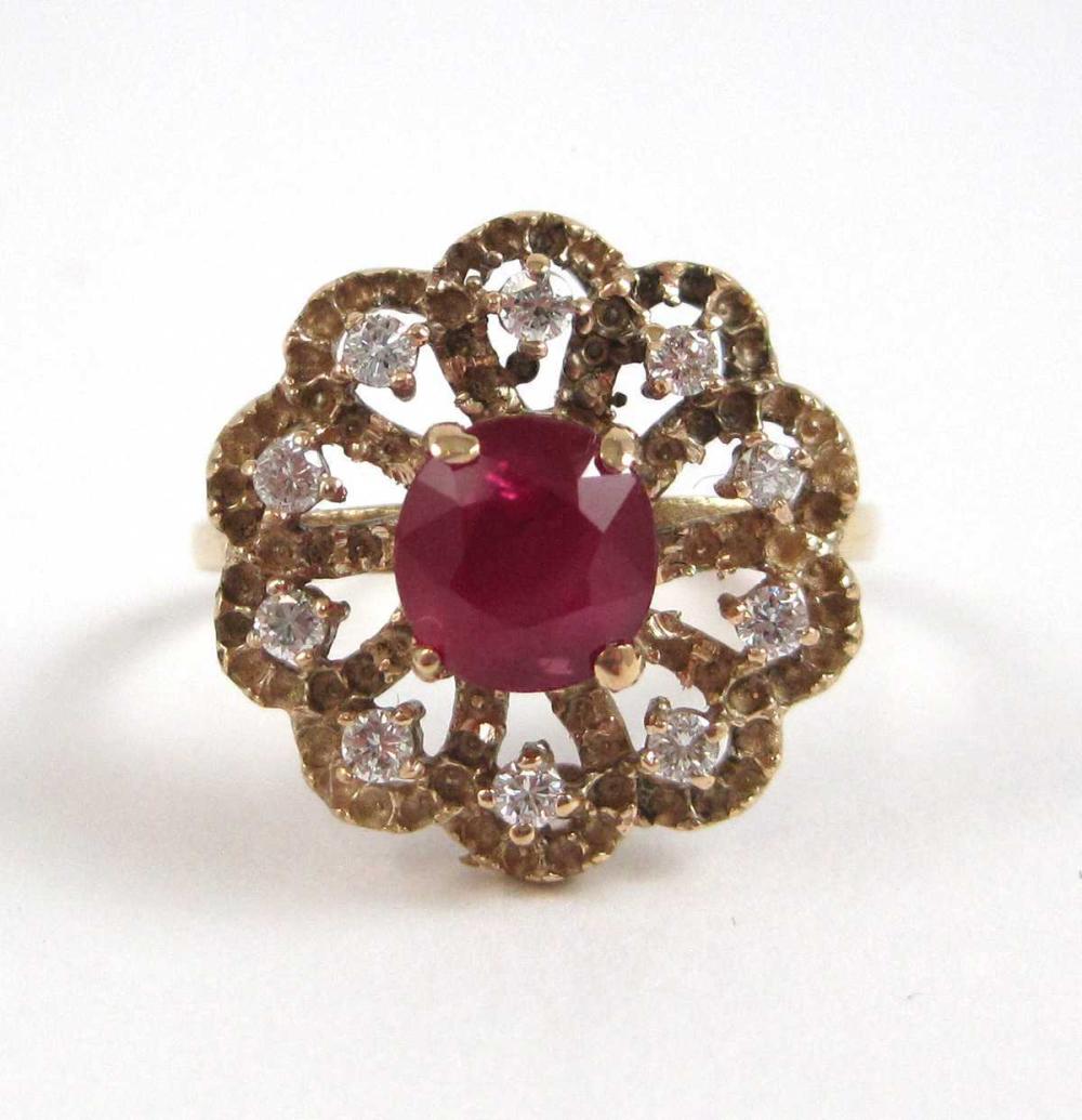 RUBY DIAMOND AND FOURTEEN KARAT 33ec77