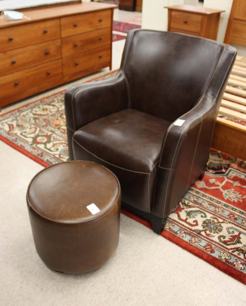 CONTEMPORARY LEATHER ARMCHAIR AND 33ec8c
