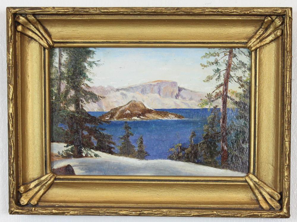 CRATER LAKE OIL ON CANVAS OREGON 33ecea