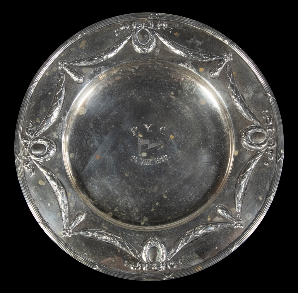 GERMAN SILVER YACHTING TROPHY PLATE 33ece7