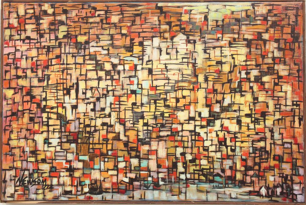 NEWSOM OIL ON CANVAS ABSTRACT 33ed12