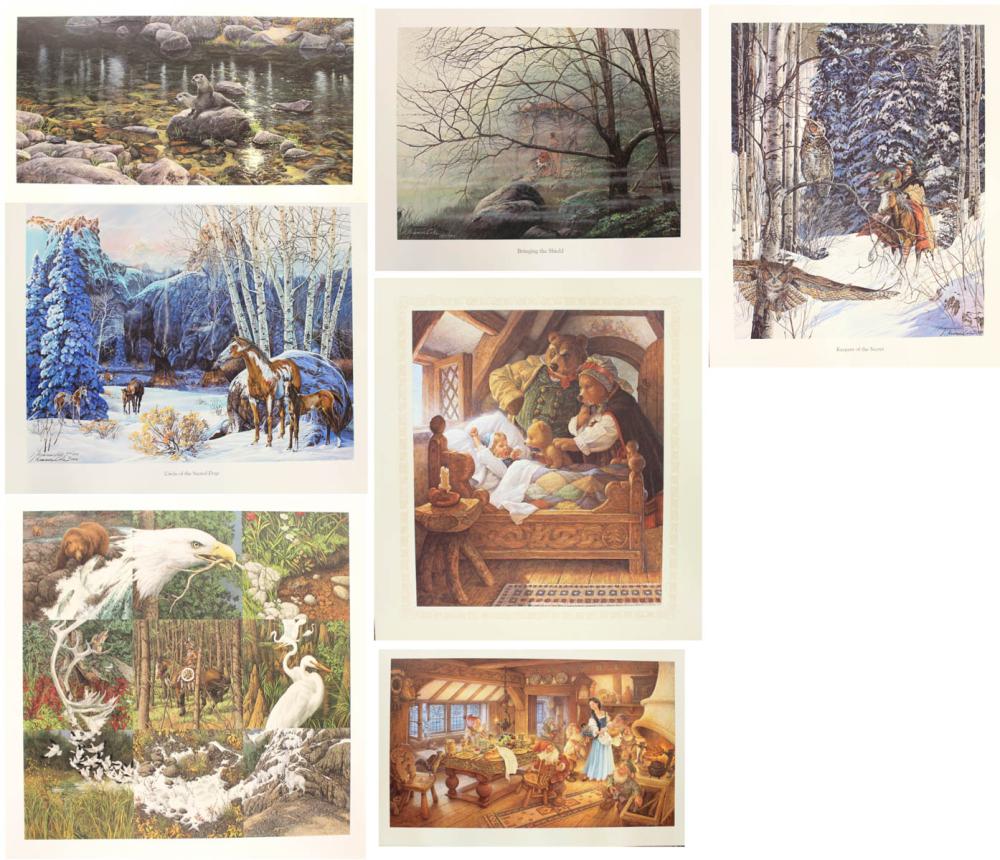 COLLECTION OF NINE OFFSET LITHOGRAPHS: