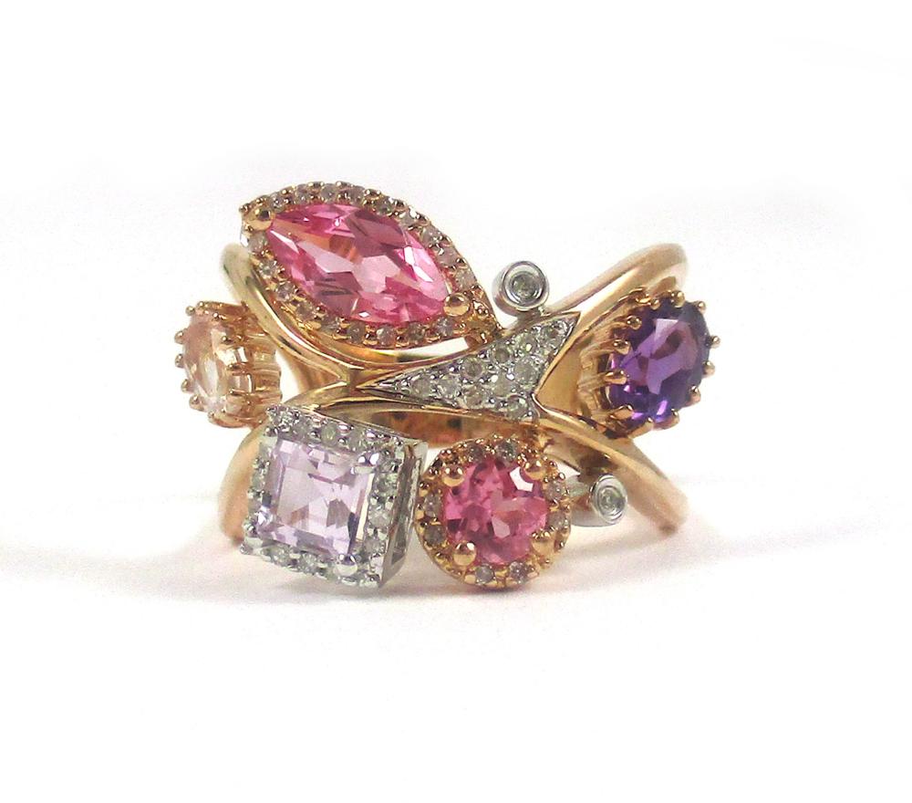 PINK SAPPHIRE, QUARTZ AND FOURTEEN