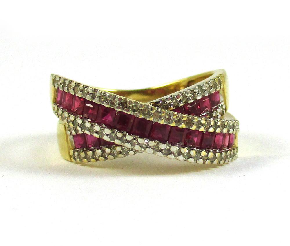 RUBY, DIAMOND AND FOURTEEN KARAT GOLD