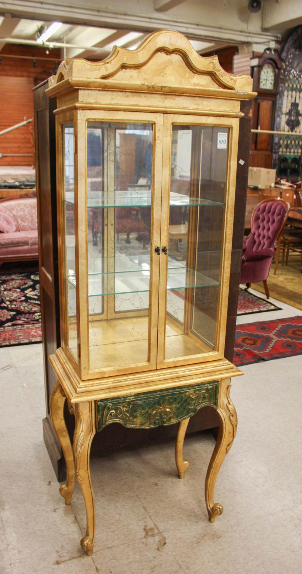 LOUIS XV STYLE GILTWOOD CURIO CABINET