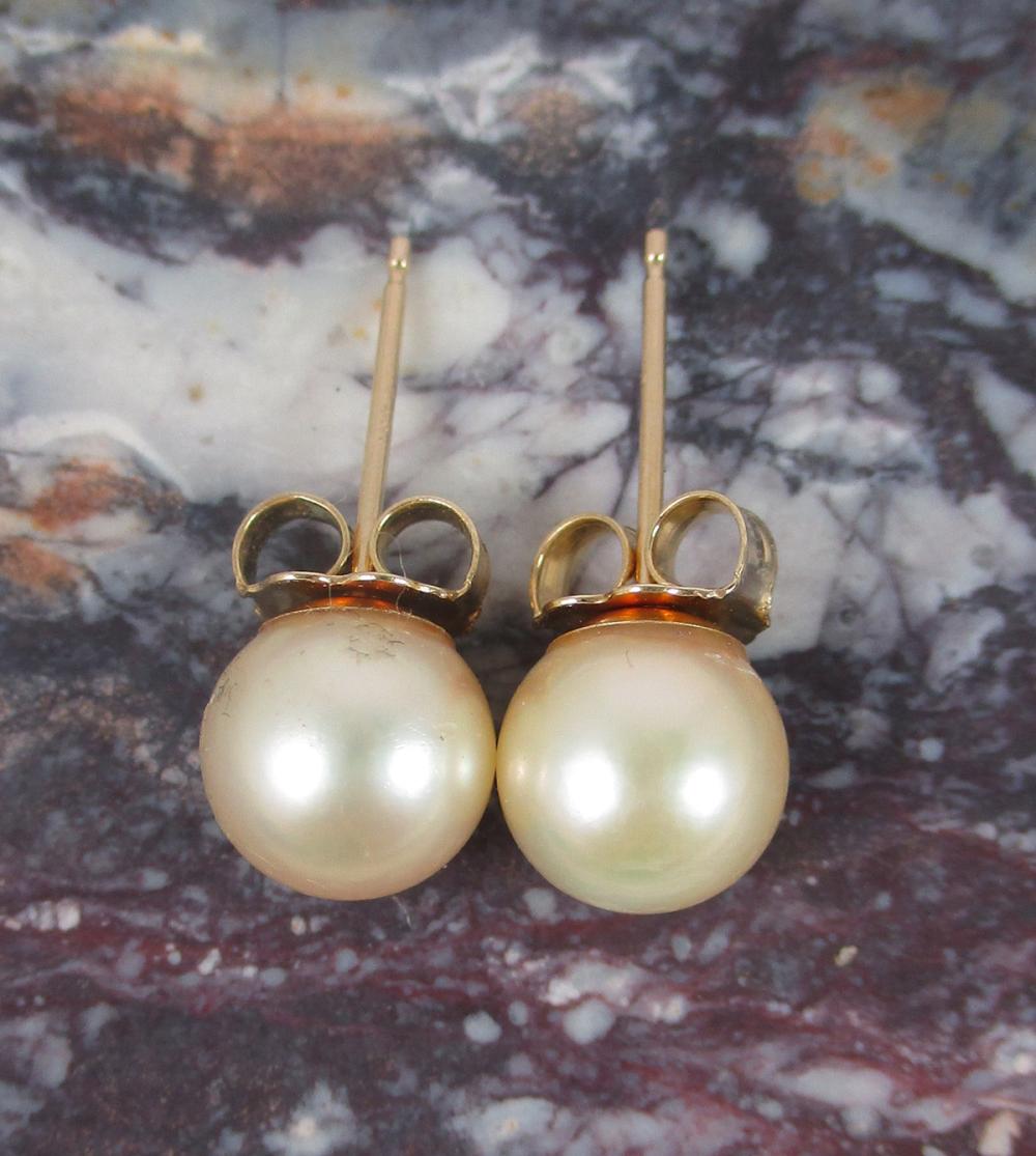 PAIR OF PEARL AND FOURTEEN KARAT 33ee8f