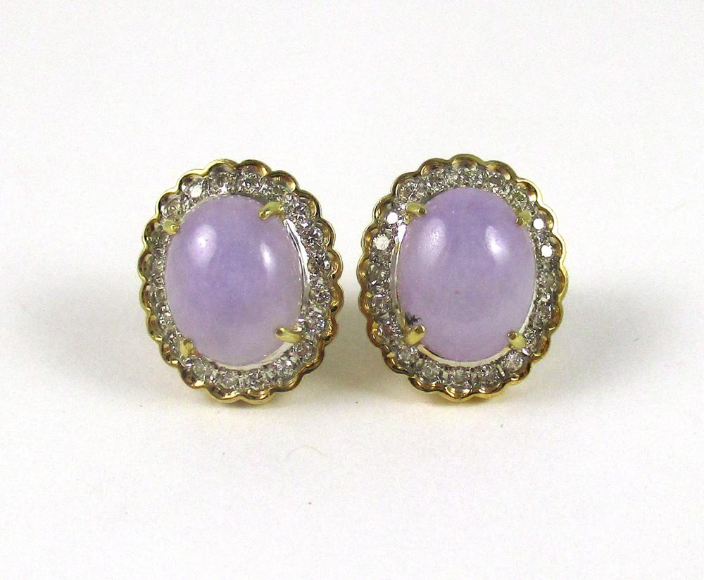 PAIR OF LAVENDER JADE AND DIAMOND 33ee91