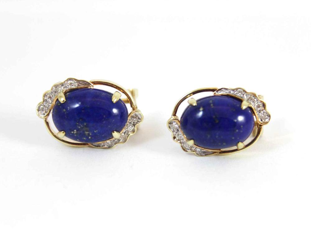 PAIR OF LAPIS AND FOURTEEN KARAT 33eed6