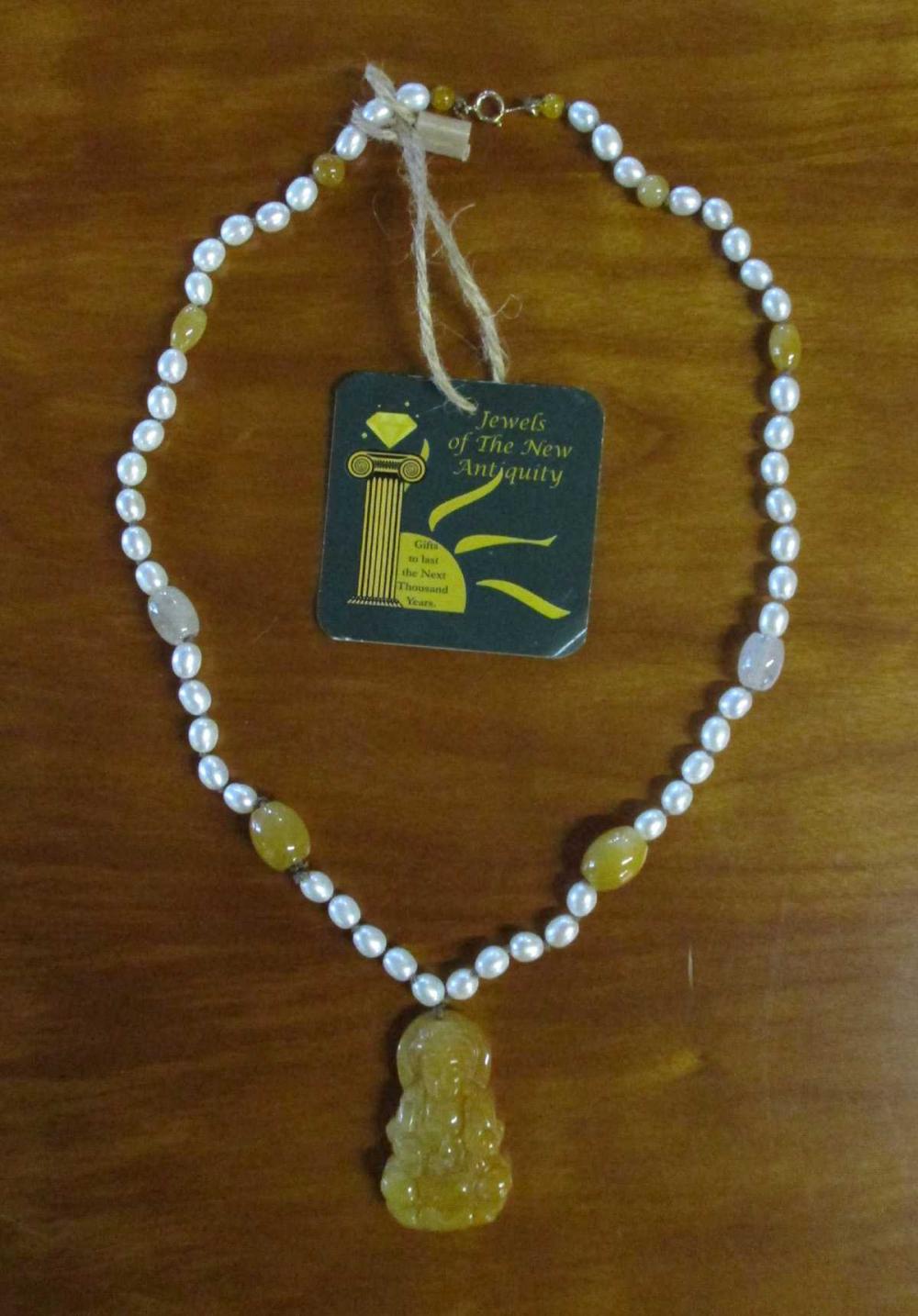 CHINESE JADE, PEARL AND FOURTEEN