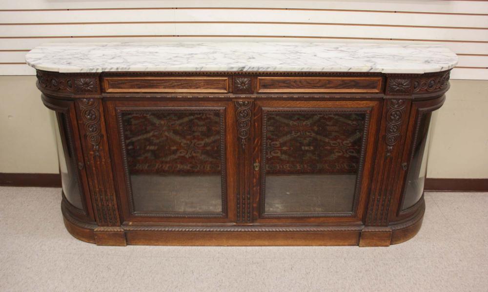 LOUIS XVI STYLE MARBLE TOP OAK