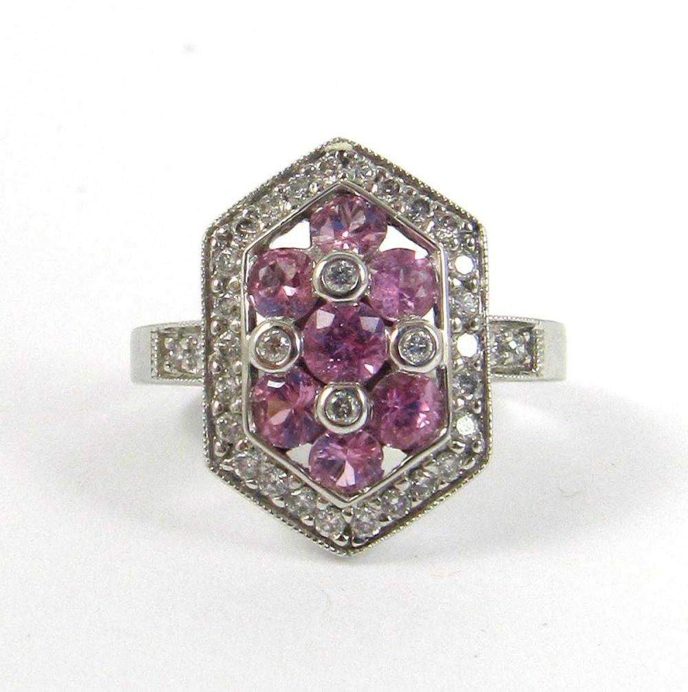 PINK SAPPHIRE, DIAMOND AND FOURTEEN