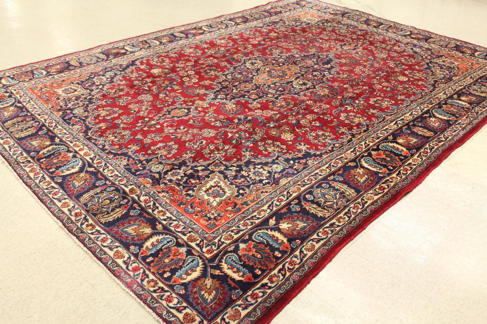 HAND KNOTTED PERSIAN MASHAD CARPET,