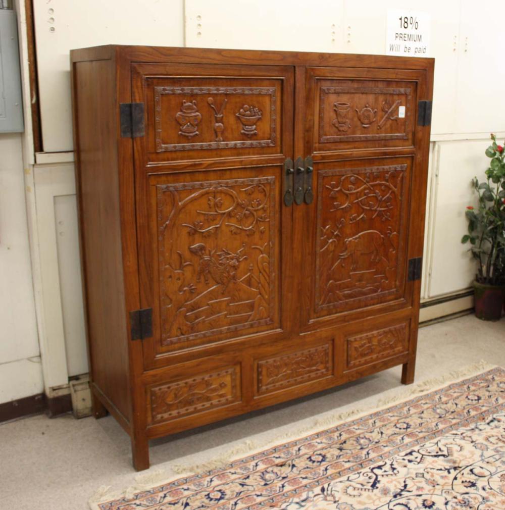 RELIEF CARVED MING STYLE DOUBLE DOOR 33effe