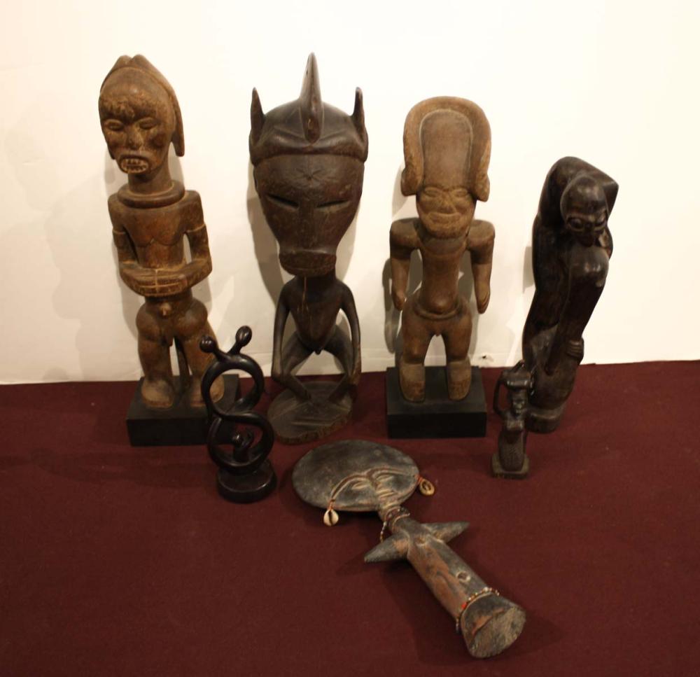 SEVEN FIGURAL AFRICAN TRIBAL WOOD 33f034