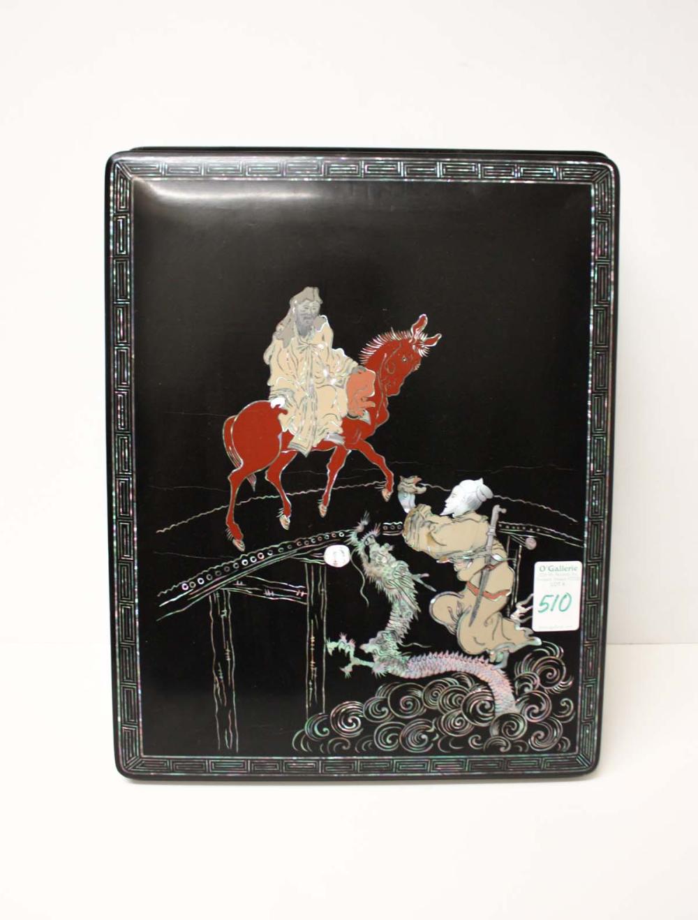 MOTHER-OF-PEARL INLAID BLACK LACQUER