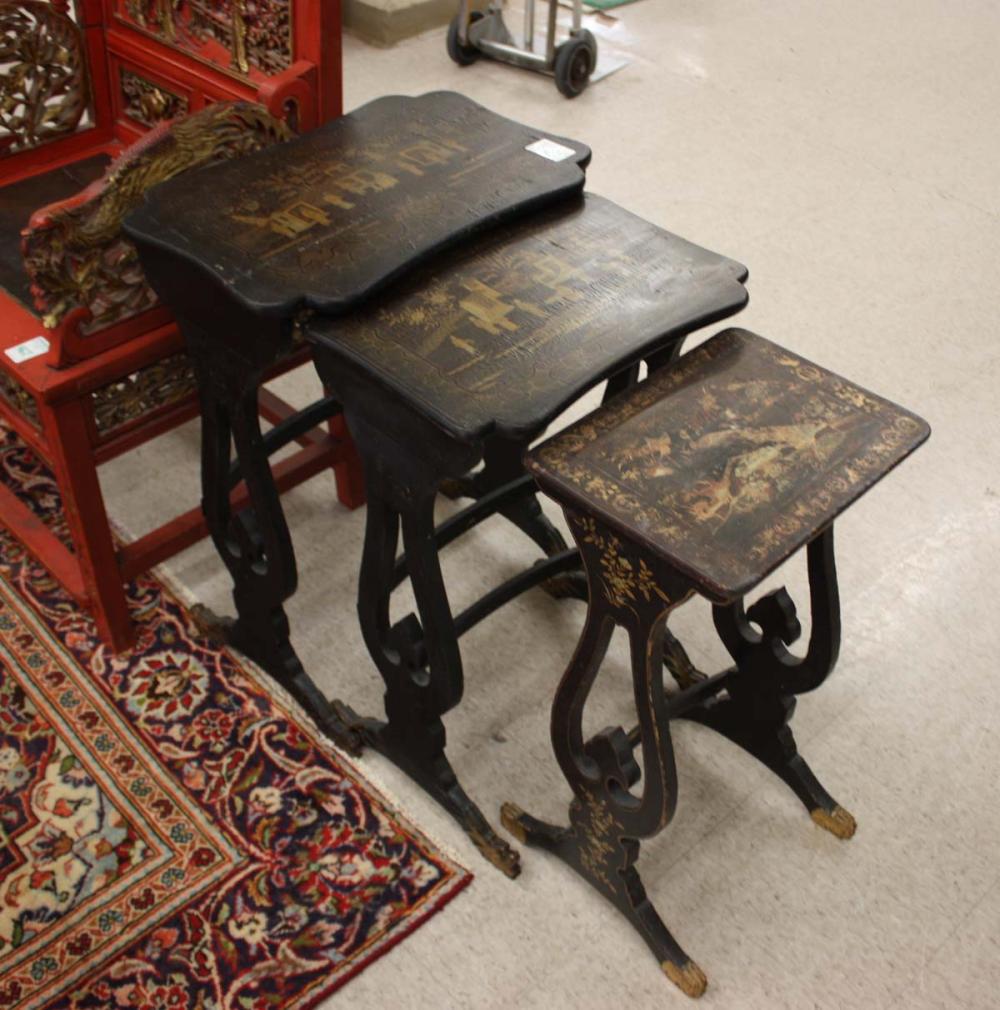 THREE PIECE VICTORIAN NESTING TABLE 33f038