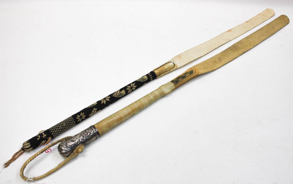 TWO VINTAGE GAUCHO TYPE RIDING CROPS,