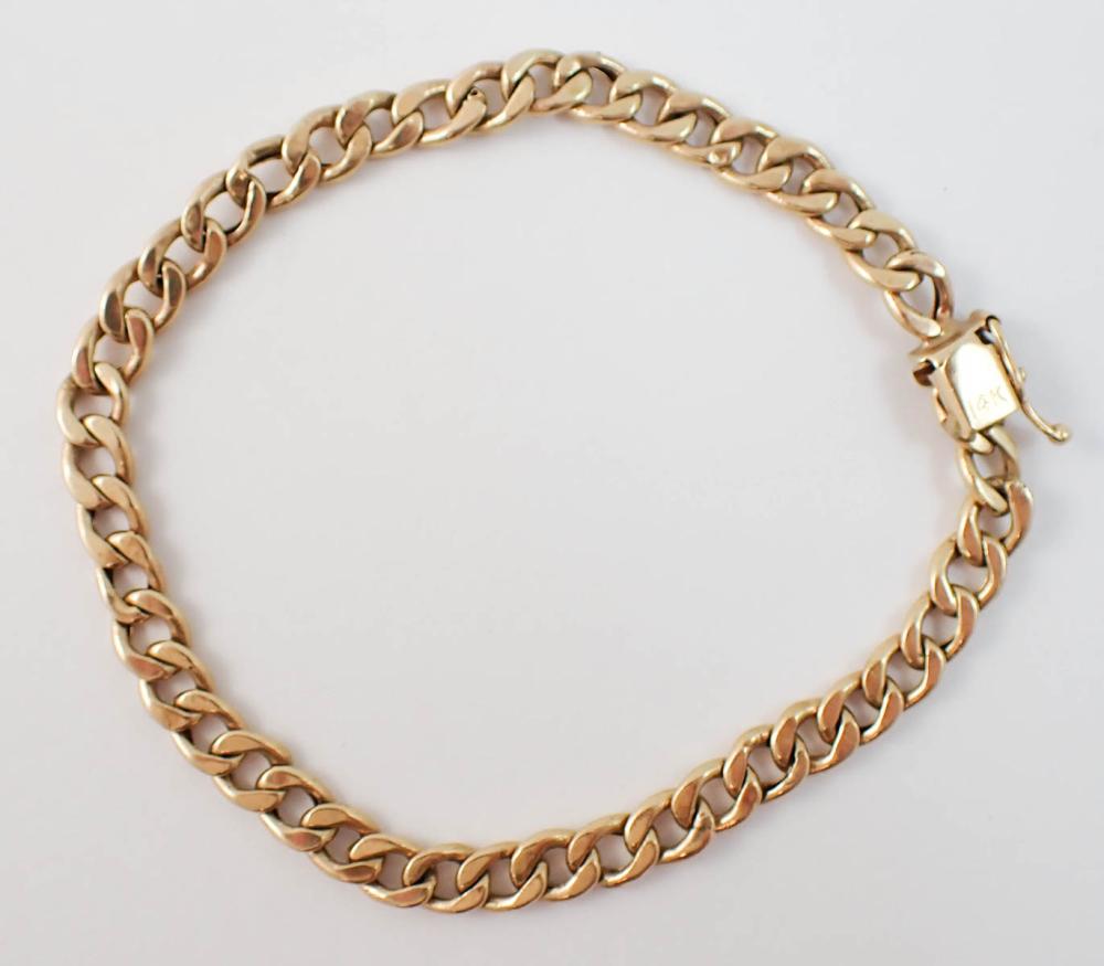 FOURTEEN KARAT GOLD CURB CHAIN