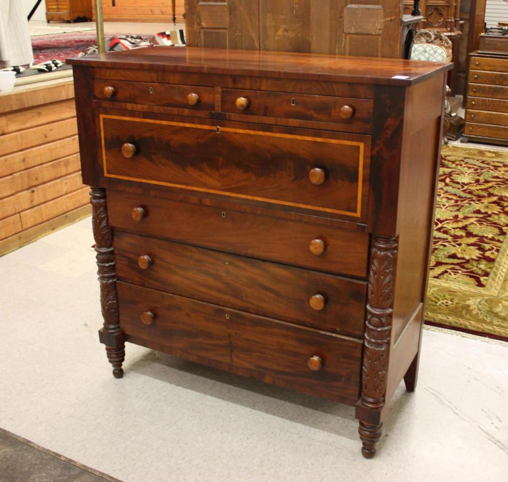 EMPIRE MAHOGANY SECRETARY CHEST  33f0ae