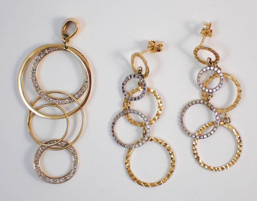 TWO TONE FOURTEEN KARAT GOLD CIRCLES 33f0d8