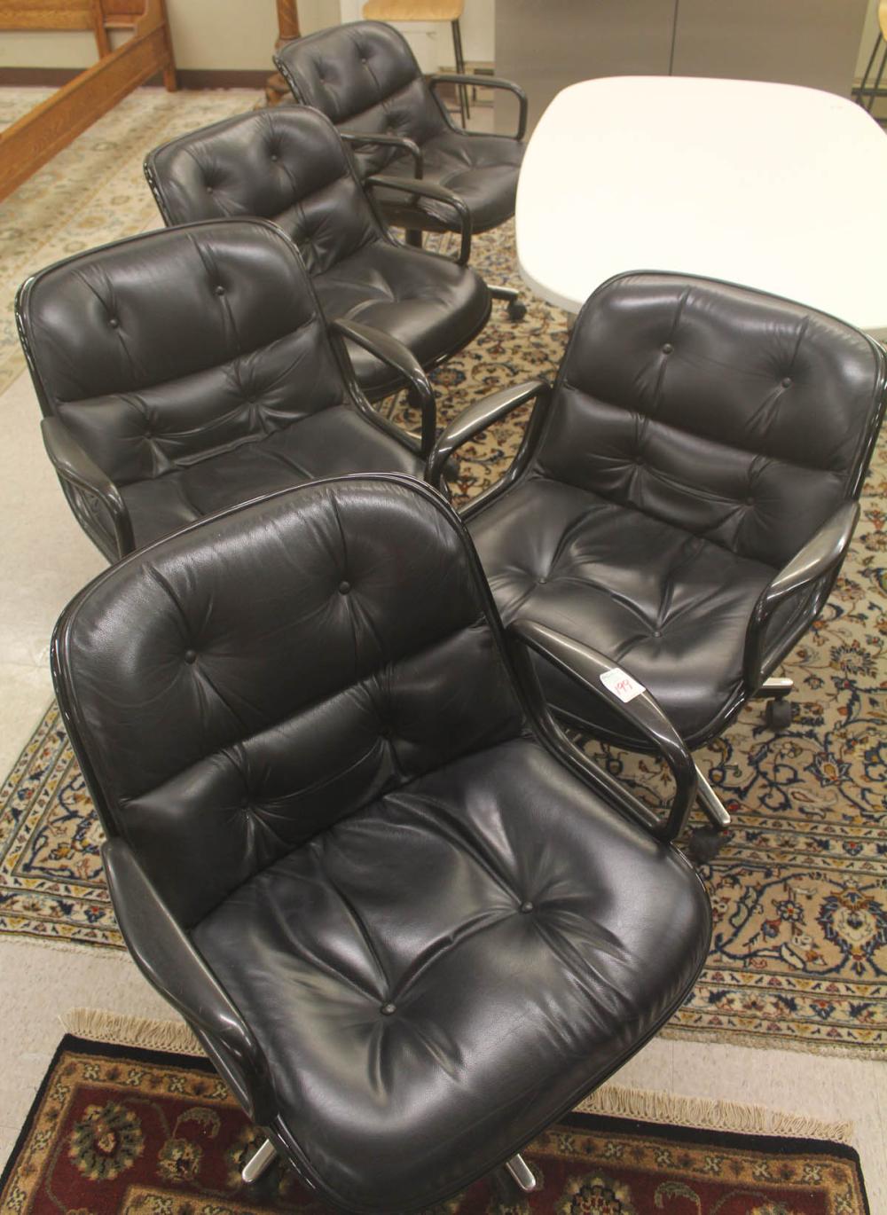 A SET OF FIVE EXECUTIVE OFFICE ARMCHAIRSA