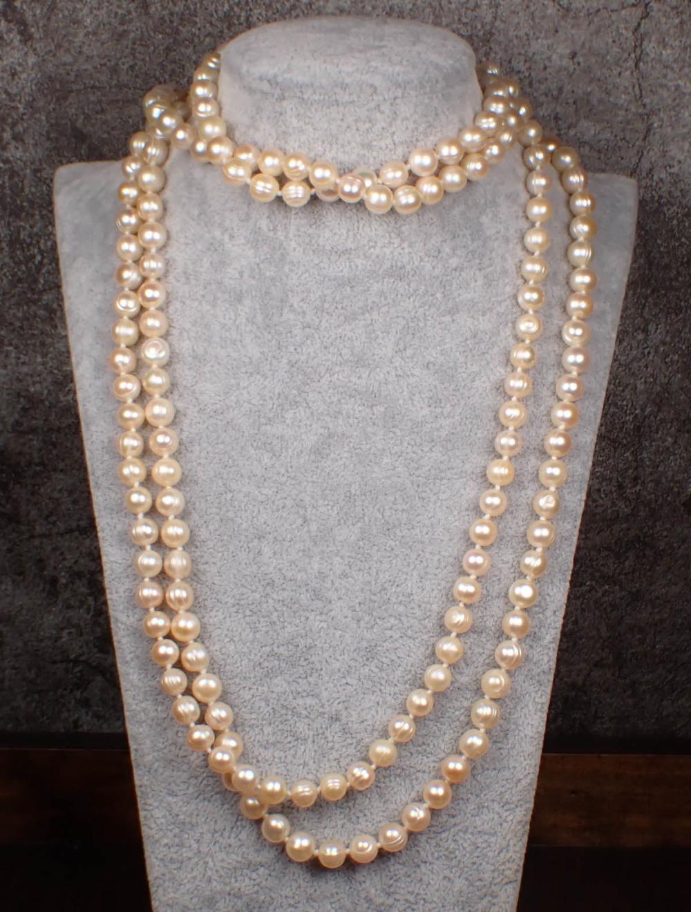 ROPE LENGTH BAROQUE PEARL NECKLACEROPE