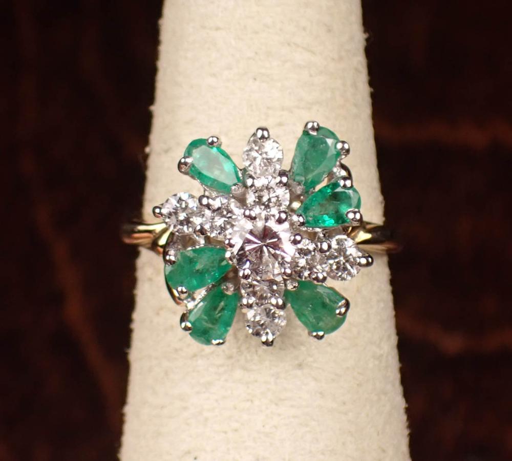 DIAMOND EMERALD AND FOURTEEN KARAT 3418c0