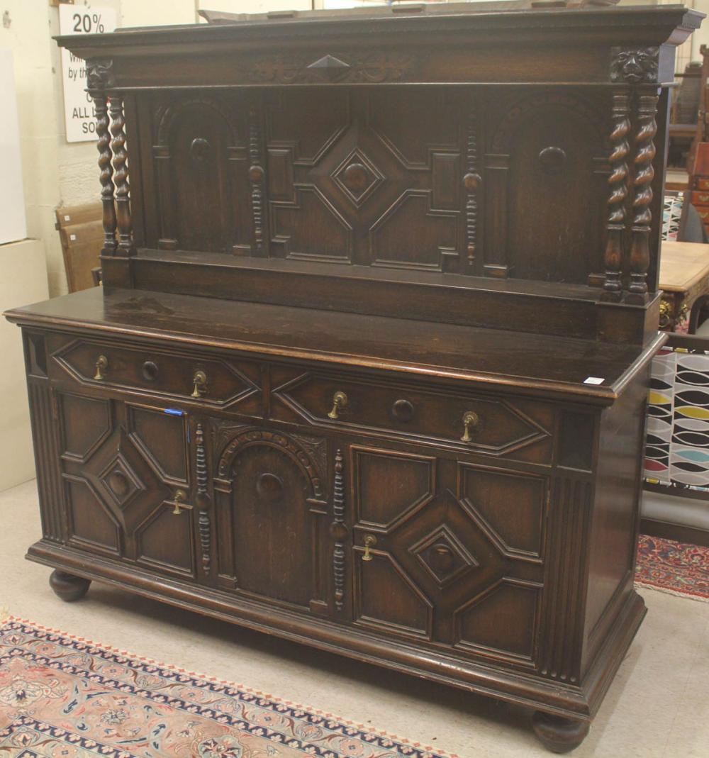 CHARLES II STYLE DARK OAK SIDEBOARDCHARLES