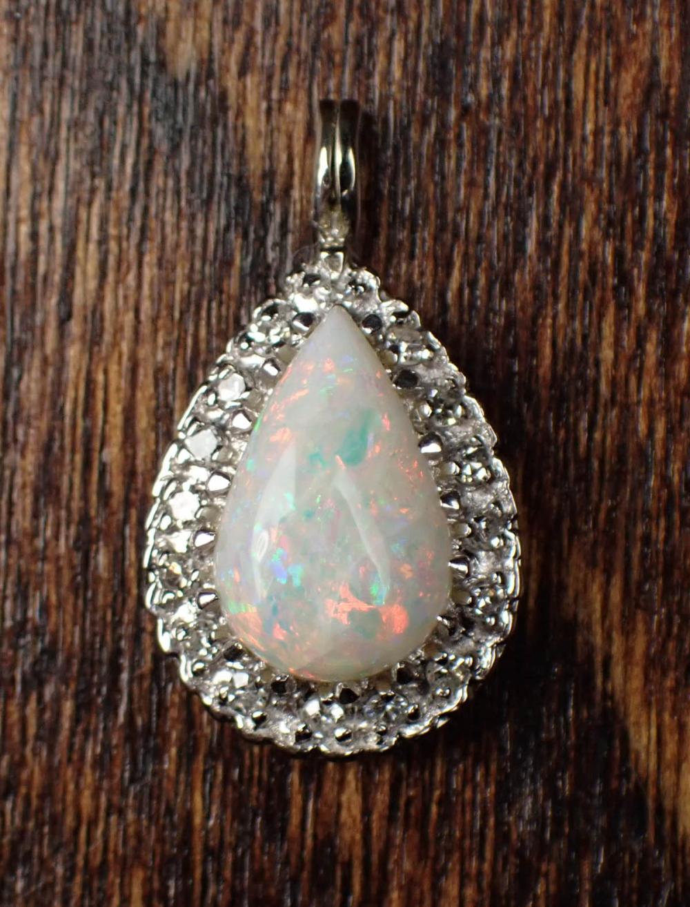 OPAL, DIAMOND AND FOURTEEN KARAT