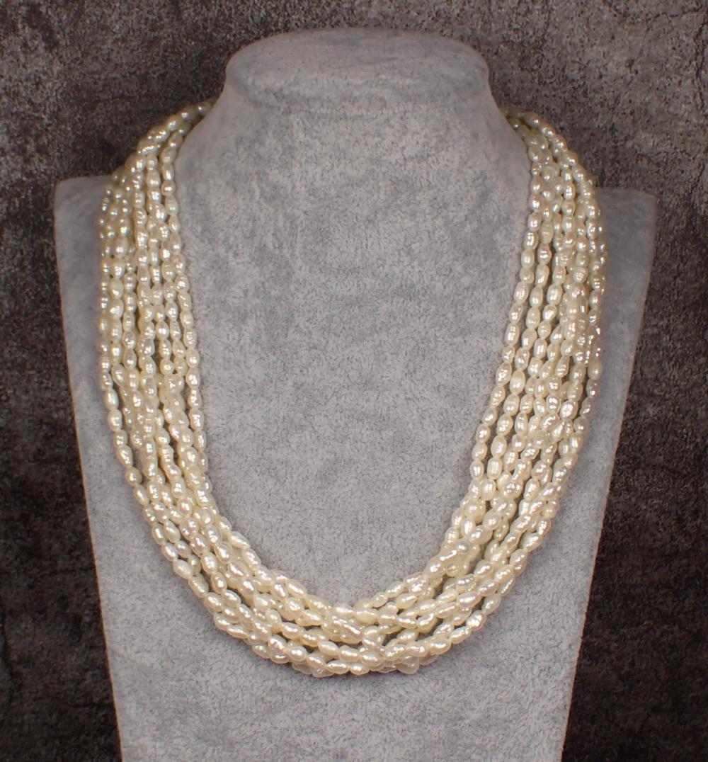 MULTI STRAND BAROQUE PEARL NECKLACEMULTI 34192f