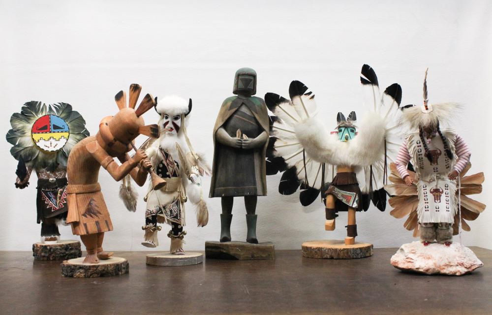 COLLECTION OF SEVEN KACHINA DOLLS, EACH