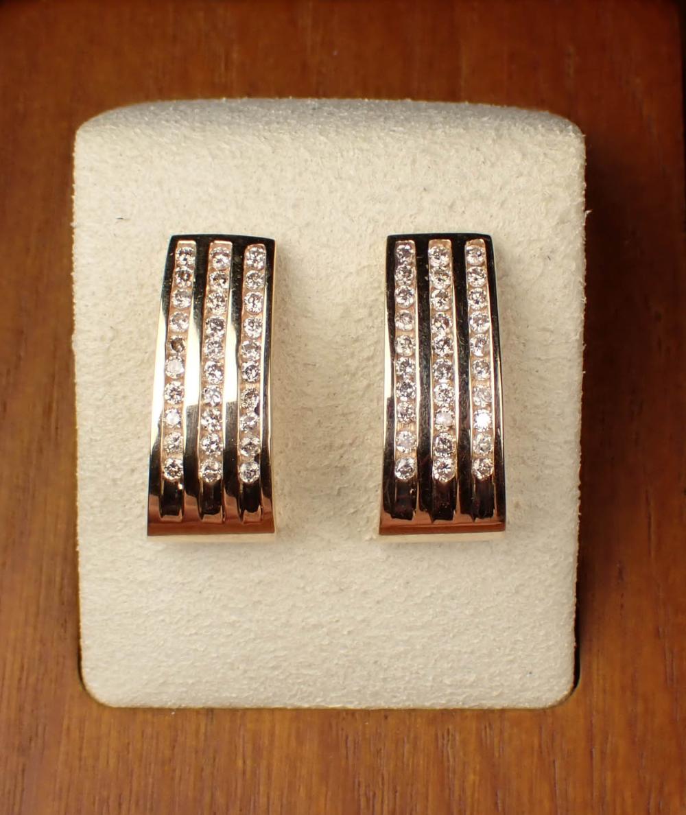 PAIR OF DIAMOND AND FOURTEEN KARAT