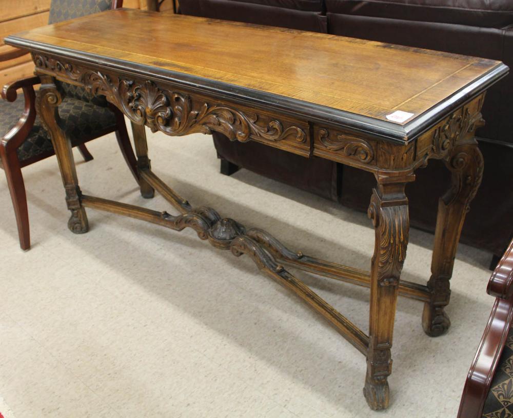 GEORGIAN STYLE CARVED WALNUT SOFA/DINING